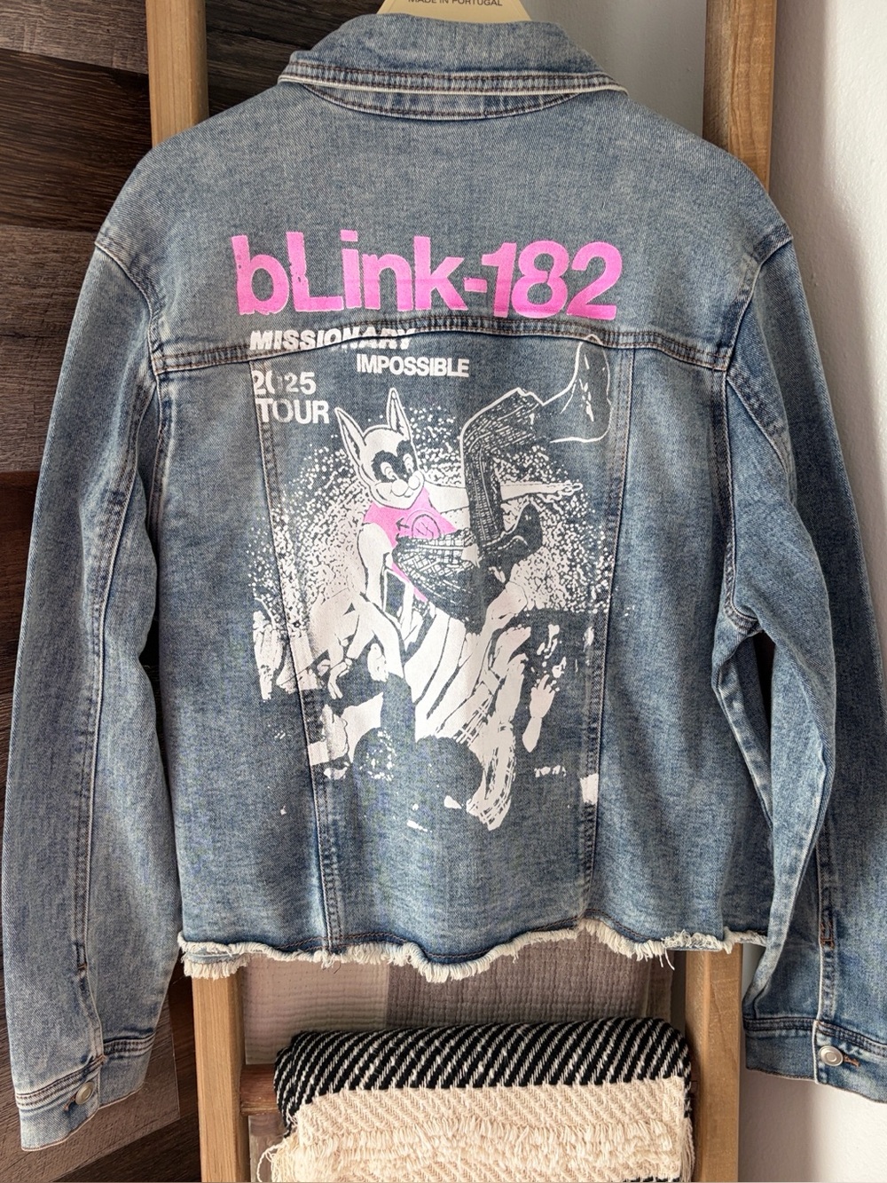 🆕 Blink-182 Crop Denim Jacket